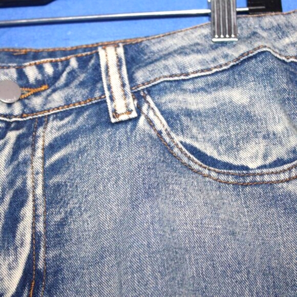 Distressed Denim Straight Leg Jeans Blue 34 - Picture 4 of 9